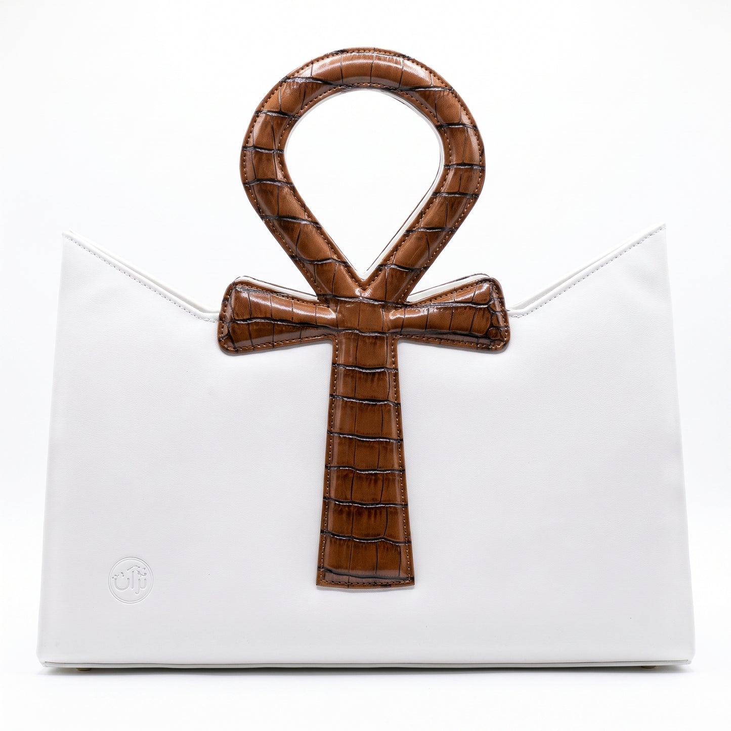 Black Leather Bag With Silver Pharaoh's Life Key Classical for Women (Copy)