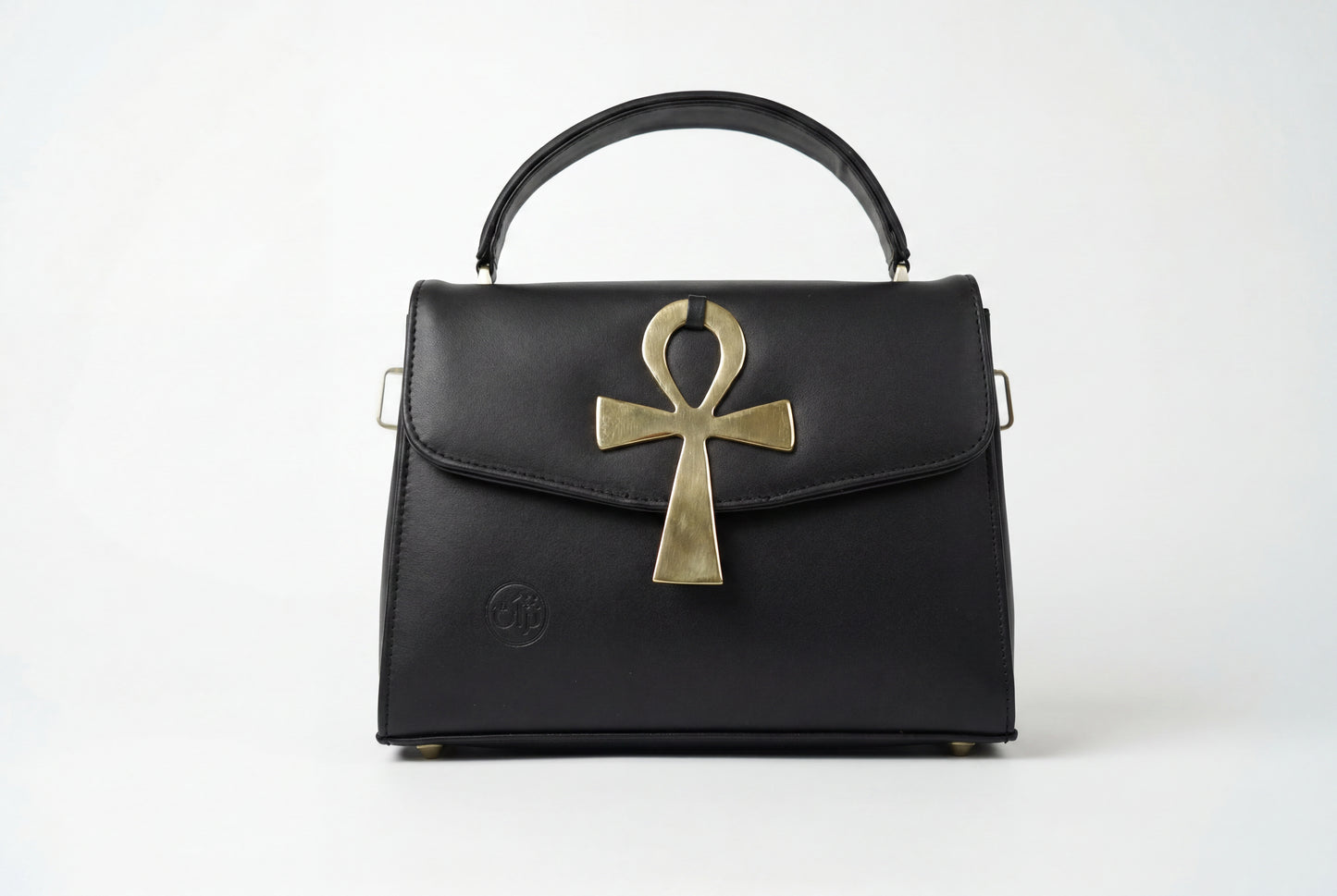 Classic Black Leather With Pharaoh's Life Key for Women